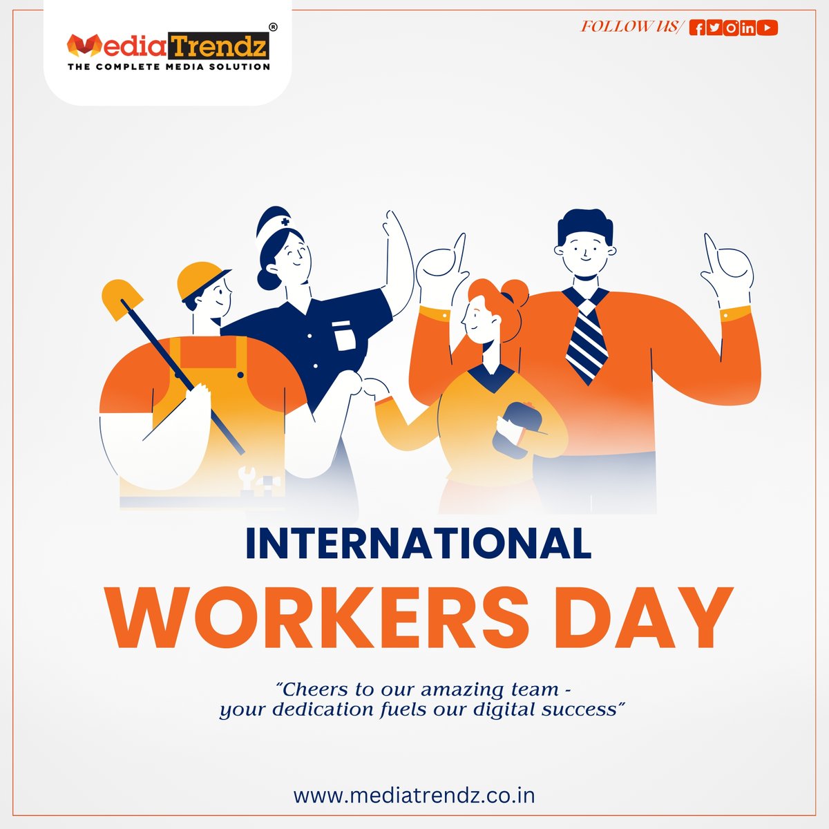 Today, we celebrate the hardworking individuals who drive progress across the globe
.
Here's to honoring the backbone of every economy, Thank you for all you do❤️
.
#MediaTrendz #WorkersDay #LabourDay #MayDay #EmployeeAppreciation #WorkforceCelebration #GlobalWorkers #WorkHard