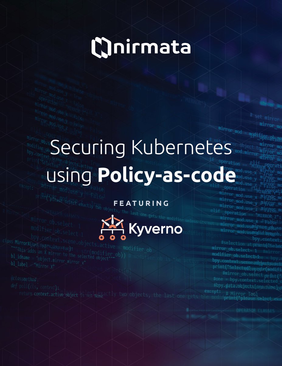 Myth: Kubernetes is secure by default.

Thank you @NirmataCloud for this free eBook.
Download from here: nirmata.com/kubernetes-sec…
#kubernetes #security #kyverno #nirmata