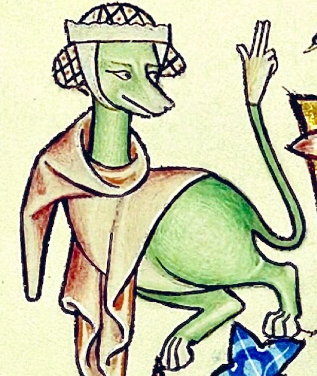 A very handy tail, indeed - late 13th century, The Ormesby Psalter, Bodleian Library, MS. Douce 366, f. 55v