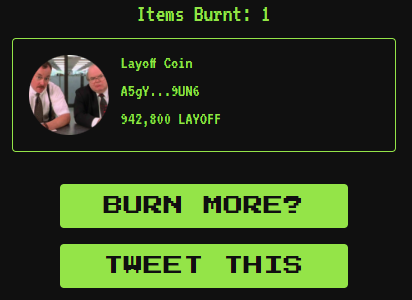 Another day, another #layoff with 9428 layoffs with the majority from @Tesla @Walmart  and @RoyalMail 

Current holders: 108
Multiplier: 100x

To burn: 942,800(0.027% of remaining)🔥
Burned to date: 27,072,600 (0.79%% of starting)🔥