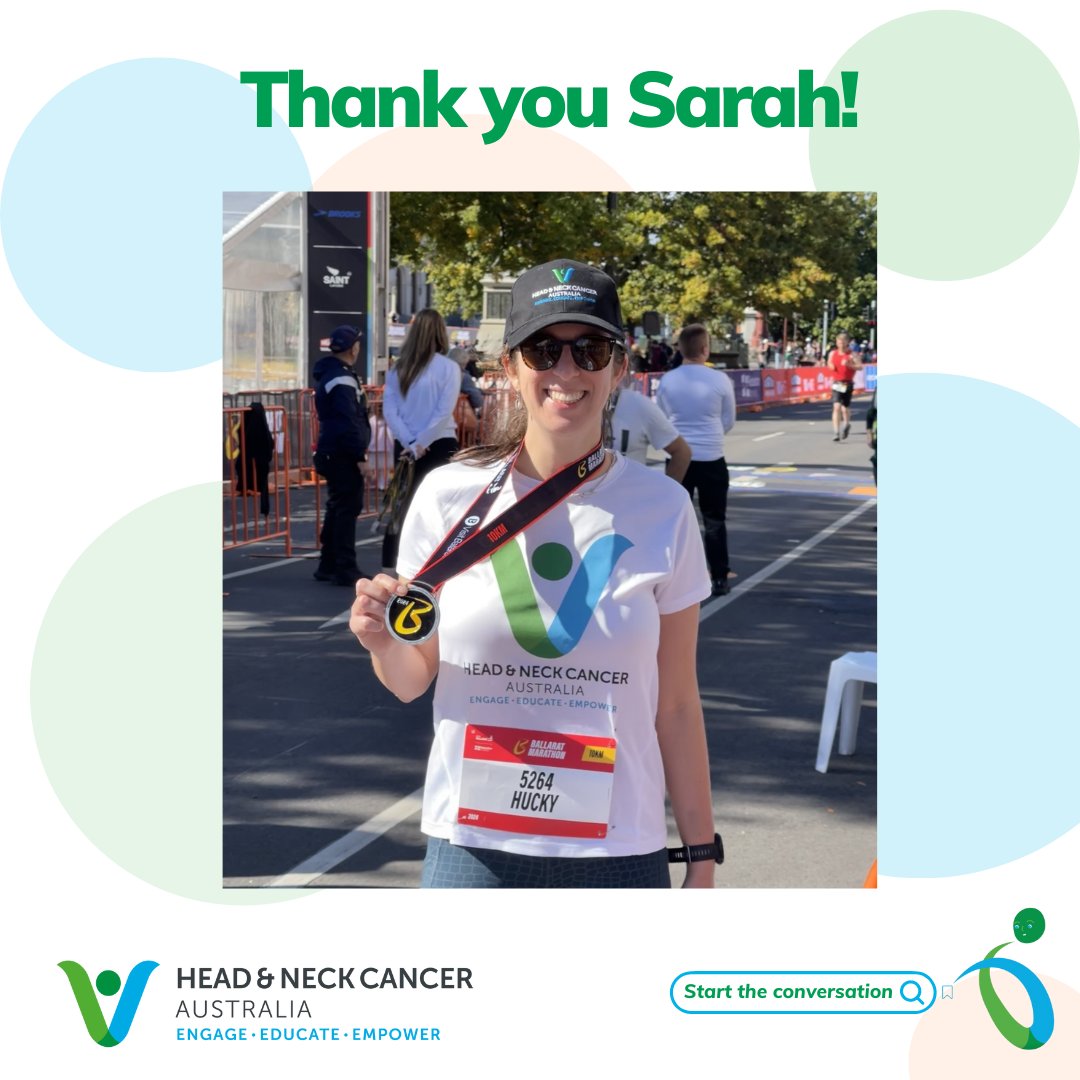 Last weekend, Sarah Huckstepp, a #SpeechPathologist from Victoria, ran 10km in the #BallaratMarathon, raising over $387 in support of #HANCA. Learn more about fundraising for us here: support.headandneckcancer.org.au/page/70/fundra… #communityfundraising #fundraising #cancerfundraising #Ballarat #HNC