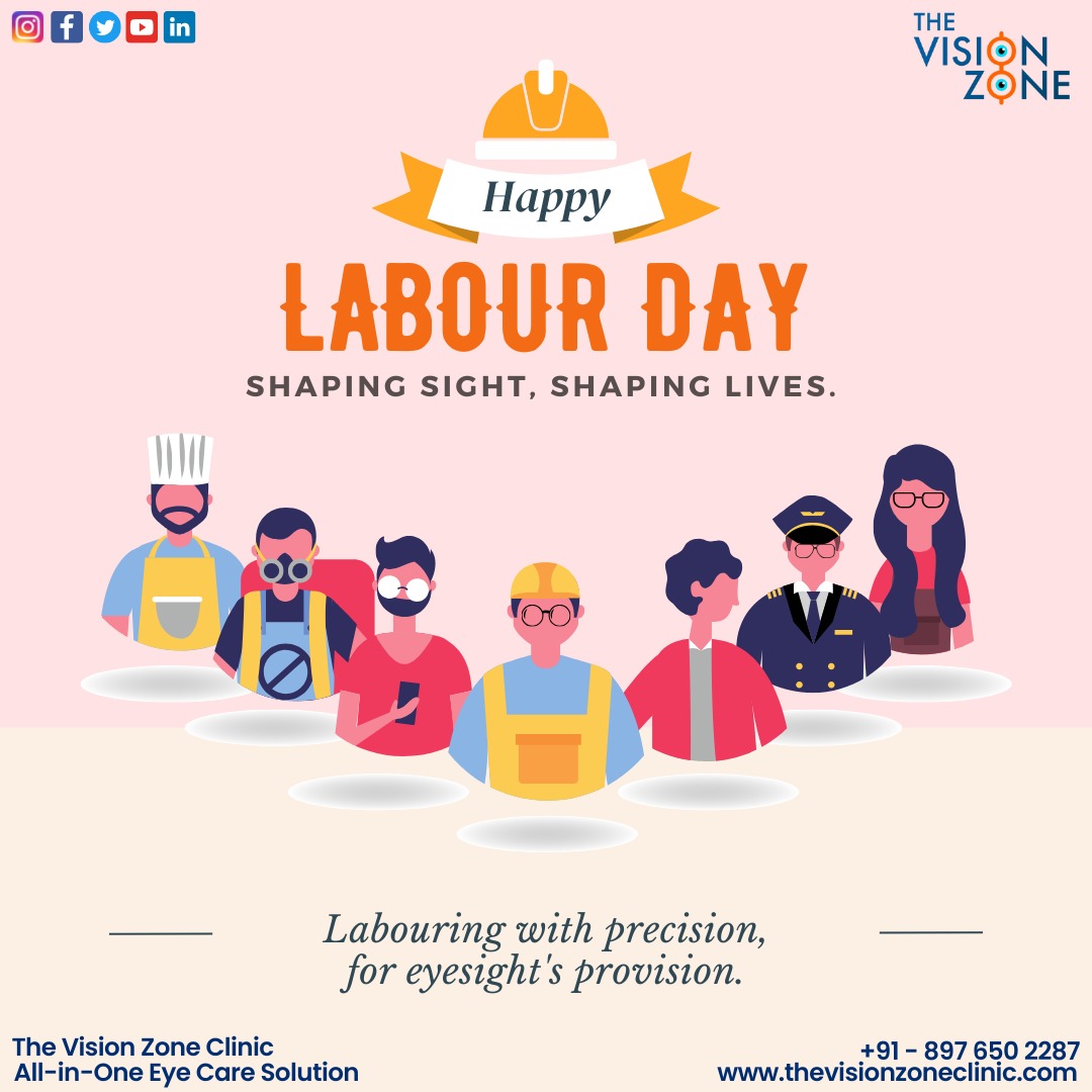 Today, we honor the dedicated individuals who tirelessly safeguard your eyesight. 
Happy Labour Day!

#happylabourday #healthyeyes #visioncare #eyeclinic #eyehealth #eyelove #labourday #thevisionzone #optometrist #optician #opthalmology #kandivalieast #mumbai #thakurvillage