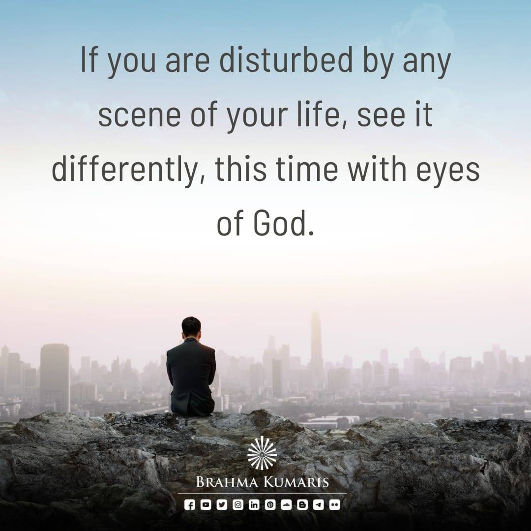 In the chaos of life, shift your gaze—see through the eyes of the Divine. Suddenly, what seemed unbearable becomes a blessing in the grand tapestry of existence. You recognize that every experience has a purpose, even if it's not immediately clear. #brahmakumaris