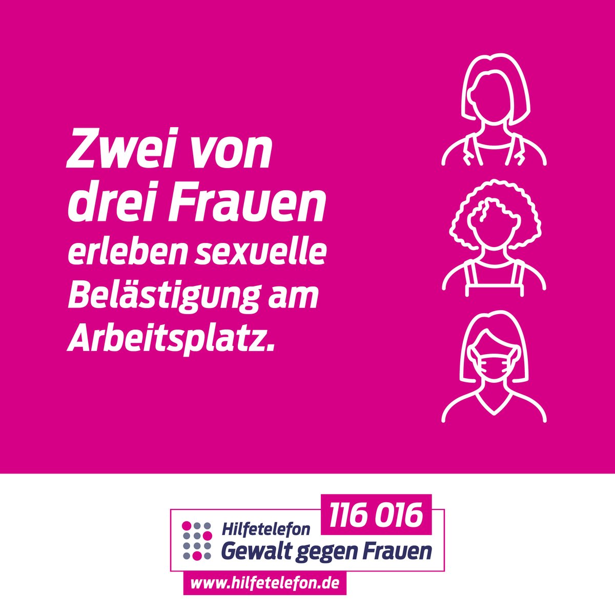 Sexuelle #Belästigung am #Arbeitsplatz ist eine #Straftat. Männliche Täter, Vorgesetzte und Kollegen üben sie aus, um #Macht zu demonstrieren. Etwa durch unerwünschte Blicke, Gesten, anzügliche Nachrichten oder Berührungen. #TagderArbeit (1/3)