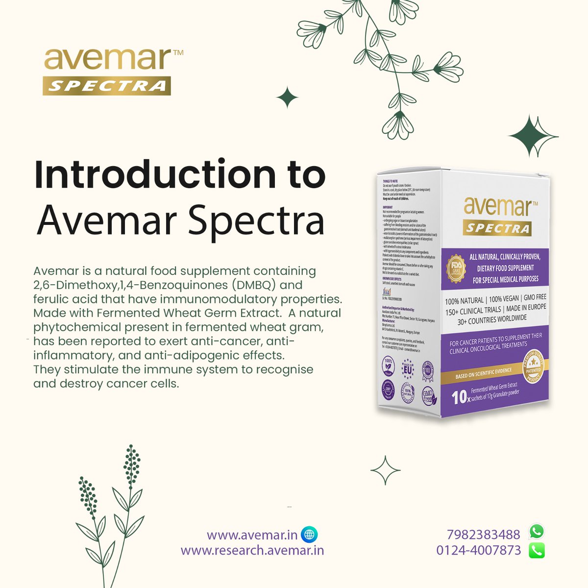 'With each drop, AveMar Spectra contains the powerful fermented wheat gem extract, a reliable friend in fighting cancer. 💪 #NaturalSupport '
#cáncerwarriors
#avemarspectrastrength
#cancersupport
#radiotherapy
#chemotherapy
#lungcancer
#coloncancer
#oncologist
#everyone