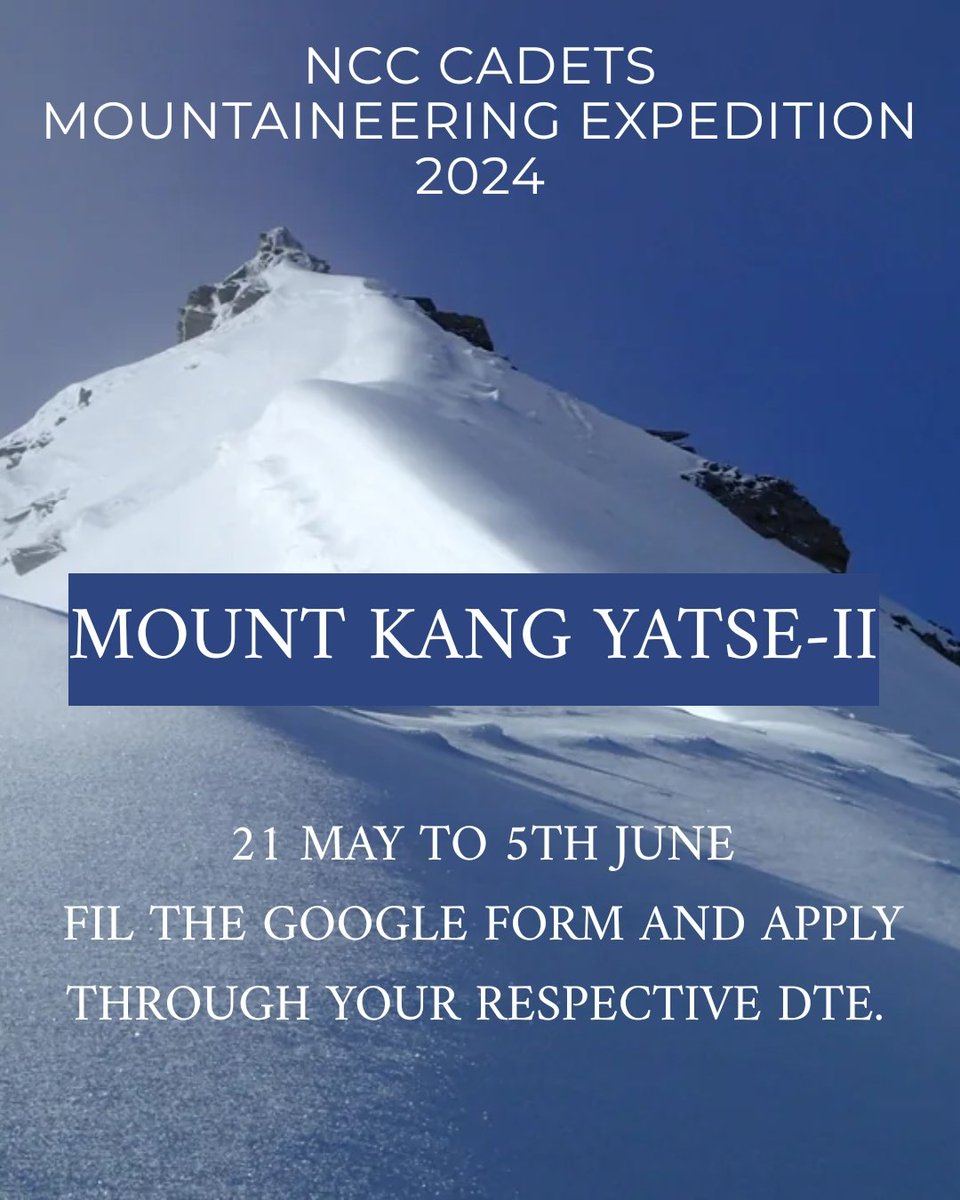 An upcoming opportunity for our cadets. Time to strap up and scale heights. Follow the Google form below. More details are available with your respective dte and groups. docs.google.com/forms/d/e/1FAI…