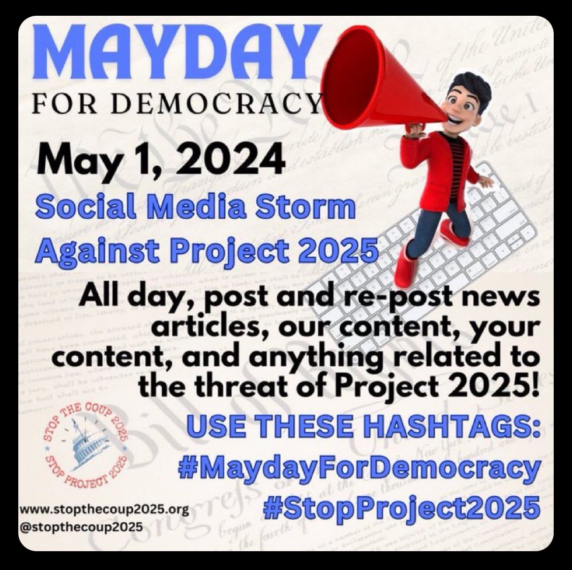 #MaydayForDemocracy #StopProject2025