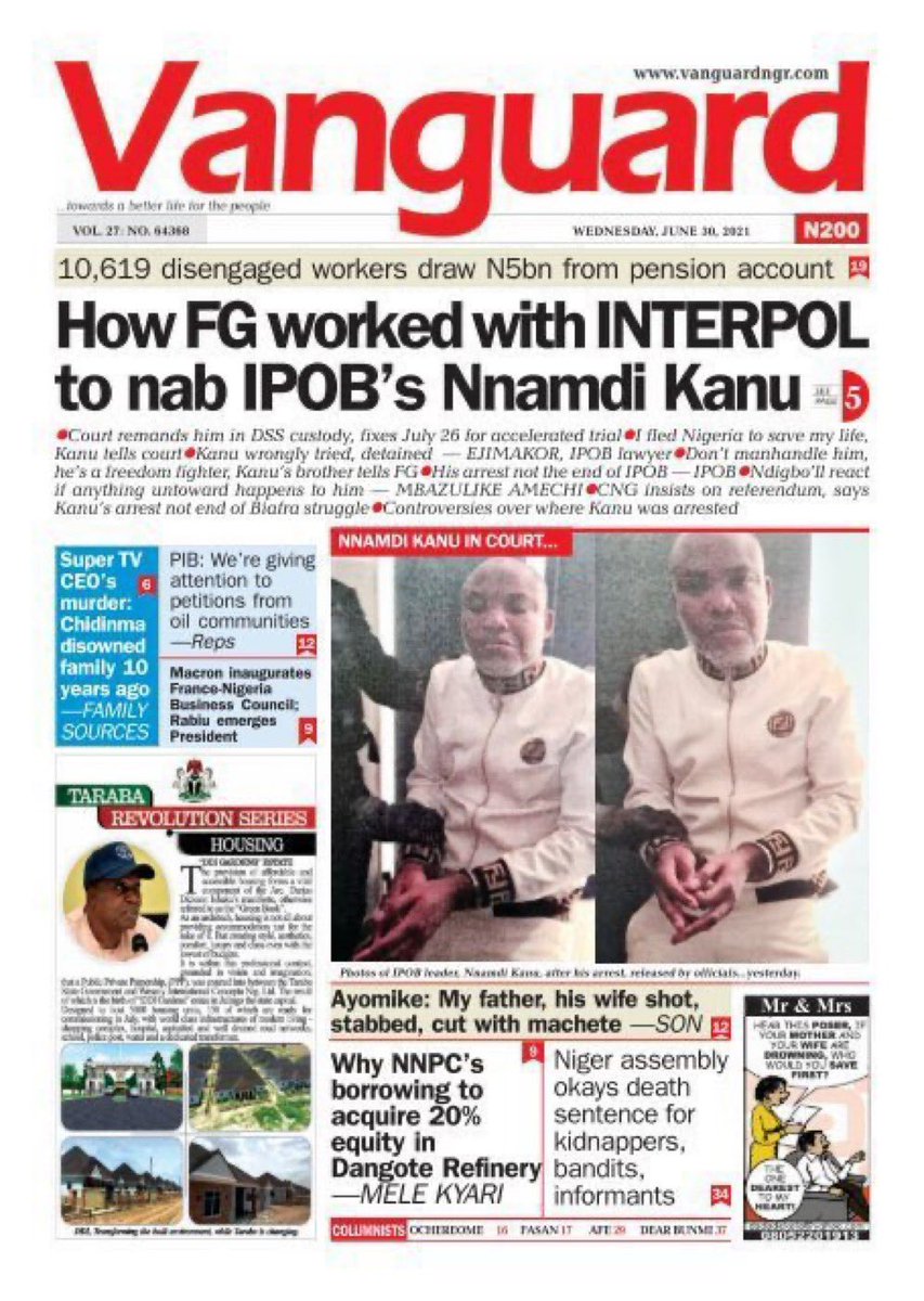 Come to think of, it why haven't the @interpol come out all these while to say @NigeriaGov lied in renditioning MNK? Could this be a deal gone soar? 🤔