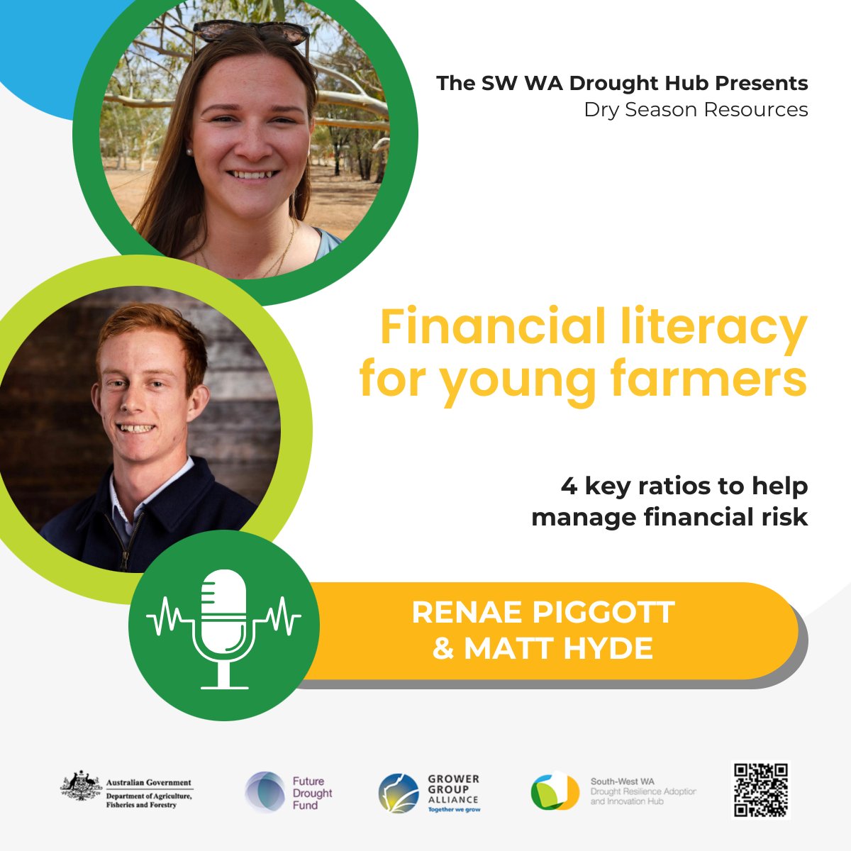 🎙️ The latest episode of the #WADroughtHub Dry Season Resources podcast addresses the impact of a dry season on WA farms' cash flow.

Our guests are AgAsset consultant, @PiggottRenae, and Dalwallinu farmer & @LiebeGroup member, Matt Hyde.

Take a listen 🎧 player.captivate.fm/episode/27676e…