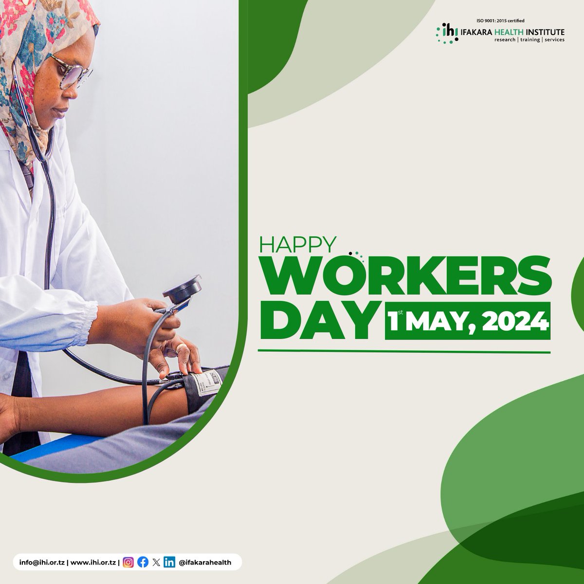 COMMEMORATION: Happy Workers Day! @ifakarahealth wishes all its stakeholders a happy #WorkersDay2024. We value the work of our staff, collaborators and partners in generating evidence and transforming lives today and every day! 👨‍🔬👷🏼👩🏻‍💻 >> ihi.or.tz/our-events/421… >>