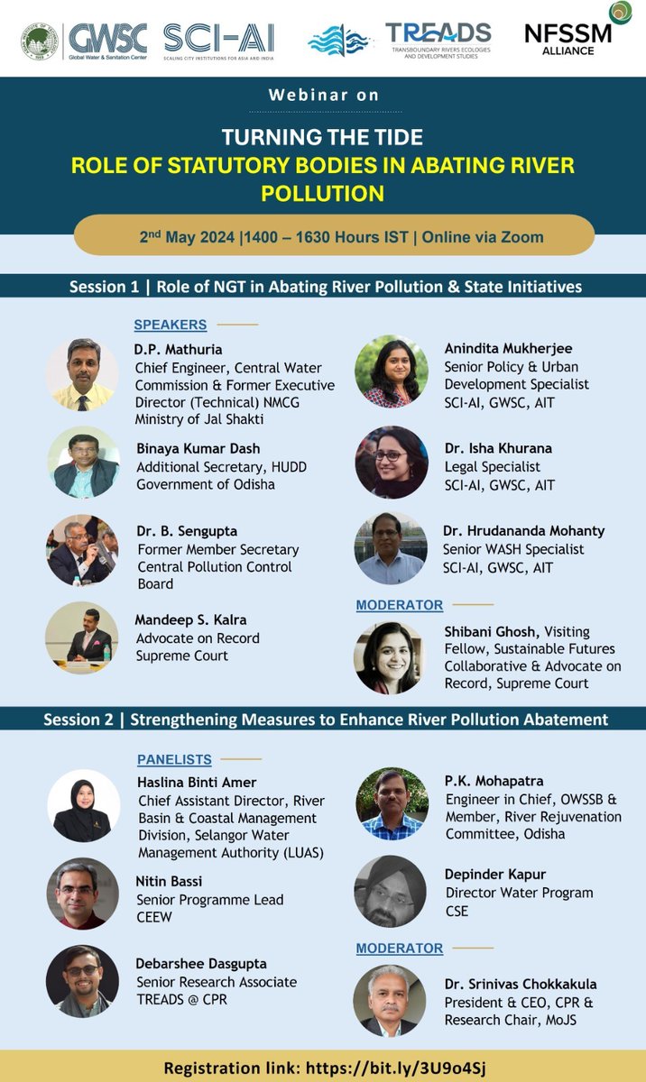 Shibani Ghosh is moderating an online panel discussion on the role of the National Green Tribunal (NGT) in abating river pollution on May 2, 2 pm IST. Registration: bit.ly/3U9o4Sj Organised by Scaling City Institutions for Asia and India (SCI-AI), Global Water and…
