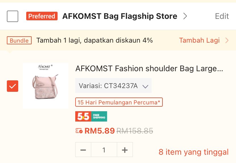 gyuchaefave9's tweet photo. Score this chic #AFKOMST Fashion shoulder Bag at an incredible 90% off, just RM5.89 on Shopee! 🌸🌸🧡✨

Don't miss out, grab yours now: [https://t.co/k8ReQu85CO]

#BagPerempuan #BagSimple #DailyBag #PinkBag https://t.co/vYDk5C60MO