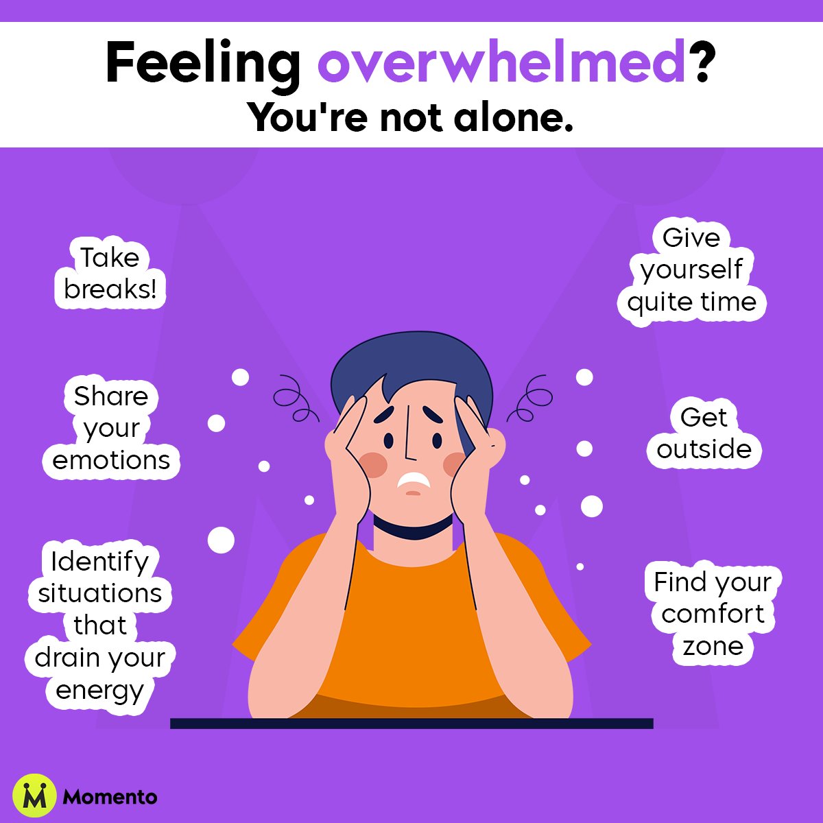 Feeling overwhelmed?  

The answer might be simpler than you think. 

Discover powerful self-care tips!

#Momento #Shareit #Joinmomento #selfcaretips #talkaboutit #shareyouremotions
