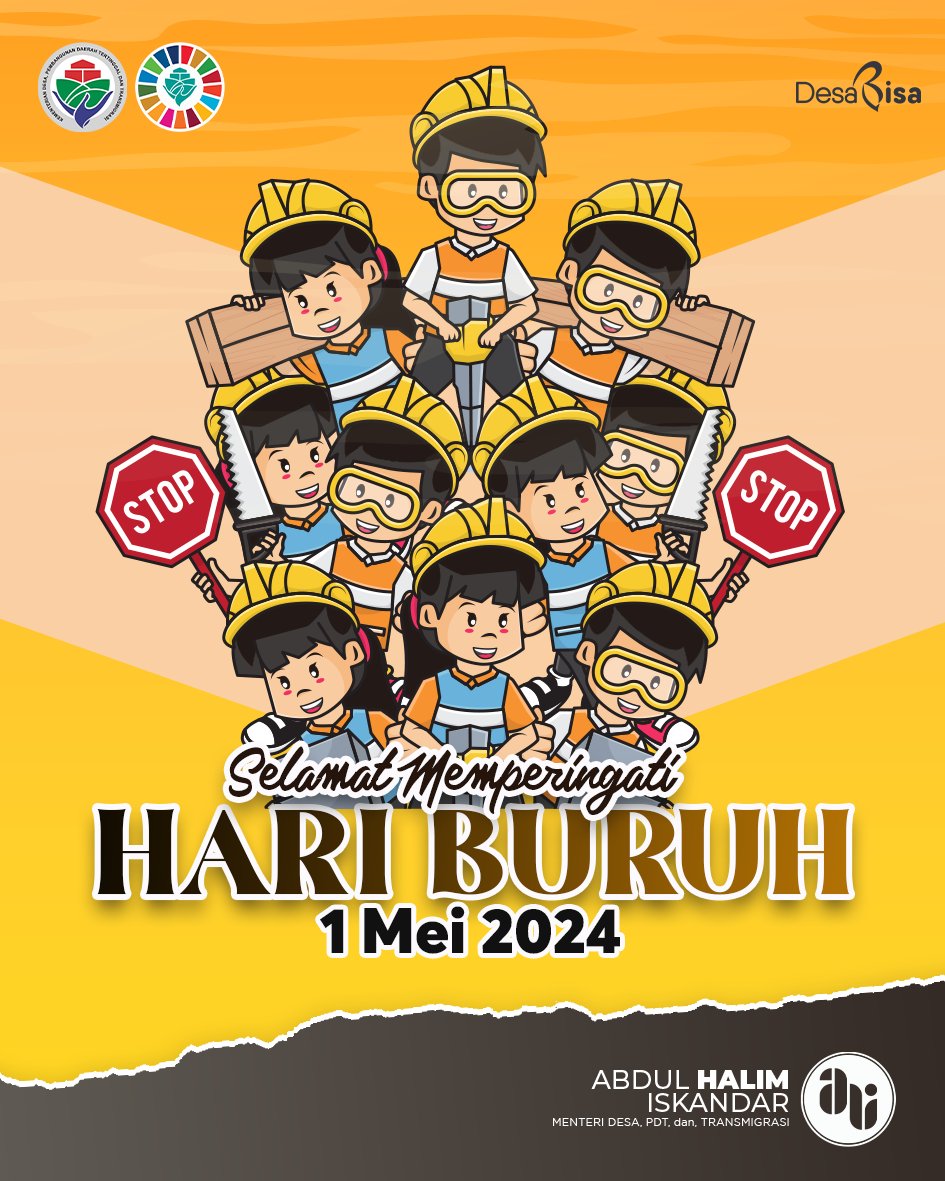Dalam lelahmu terdapat ibadahmu, terima kasih atas dedikasi para buruh terhadap pembangunan ekonomi di Negeri ini.
Selamat Hari Buruh