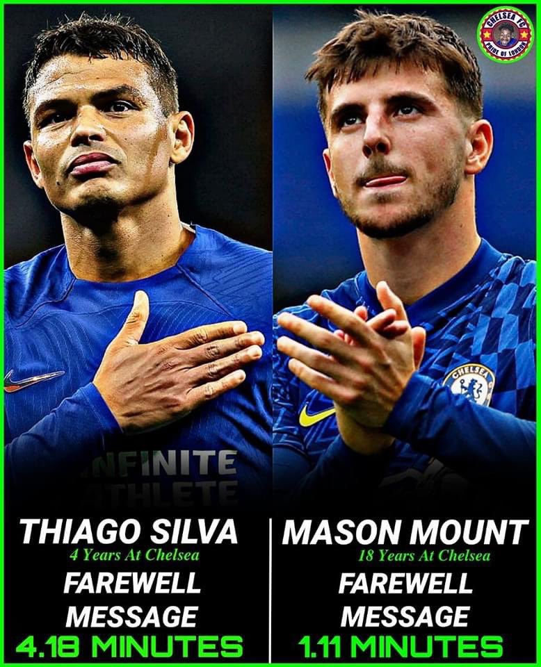 Thiago Silva farewell speech time v Mason Mount farewell speech time.