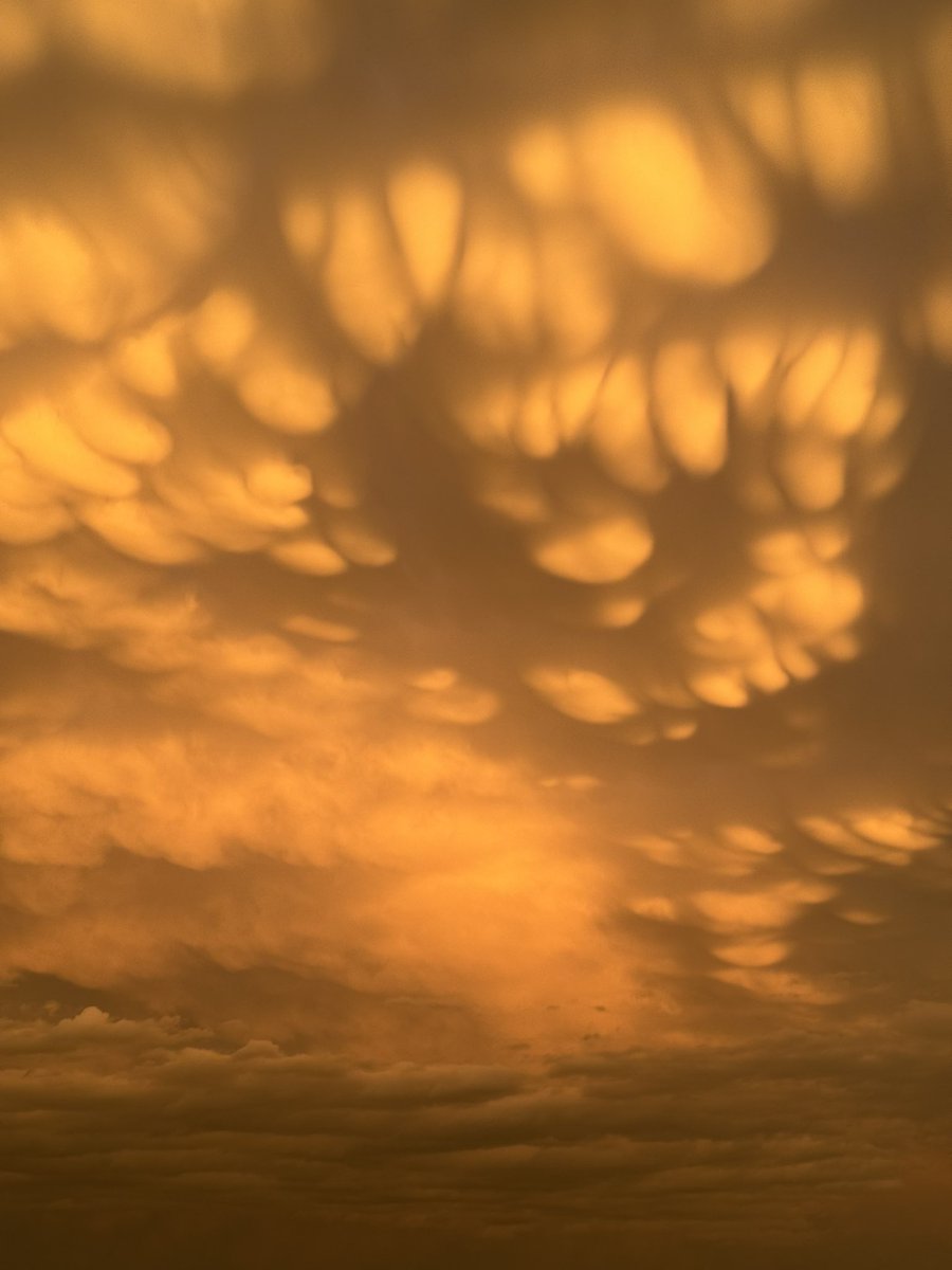 Incredible mammatus display south of Topeka today after the chase