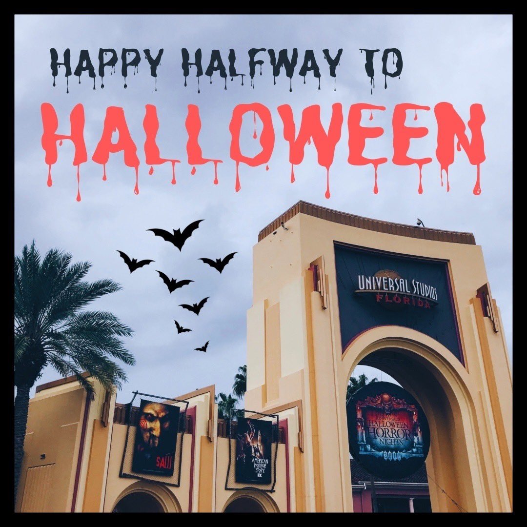 HAPPY #HALFWAYTOHALLOWEEN from your Rush of Fear Fam!! 🎃💀🧛🏼‍♀️🥀⚡️🖤🕯️✨ #HHN #HHN33 #halloween #rushoffearpodcast