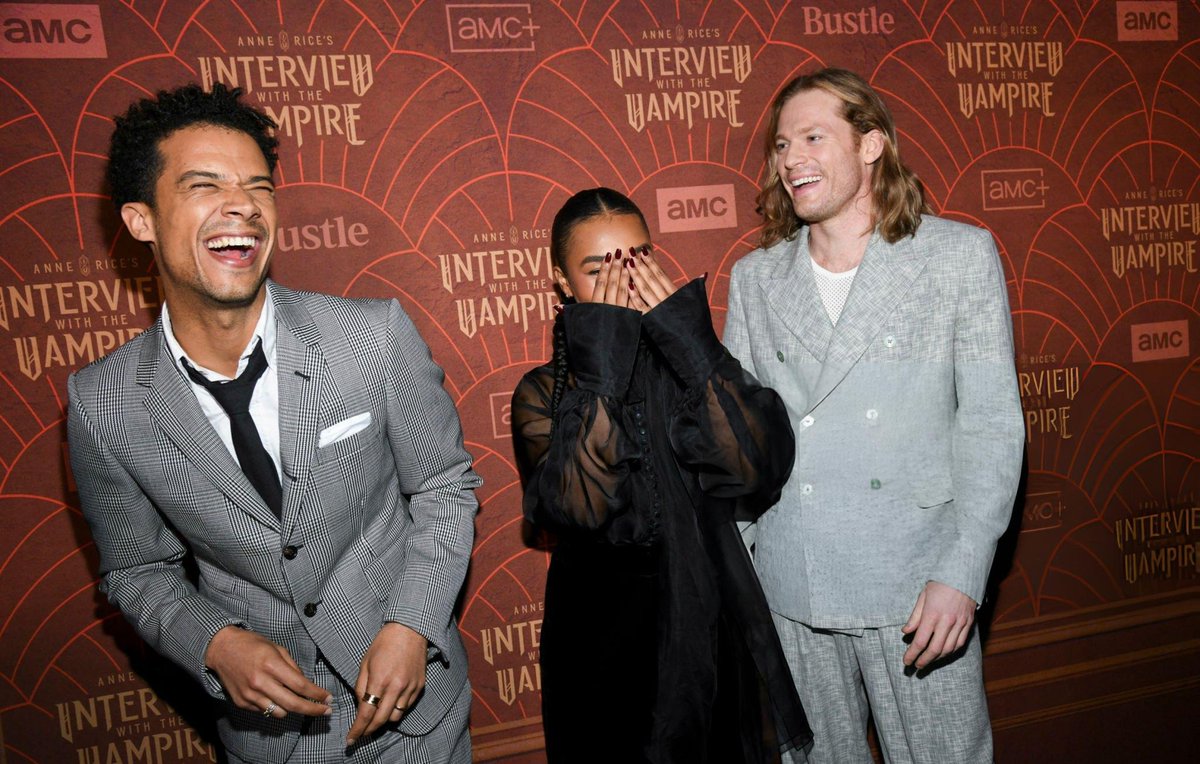 jacob anderson, delainey hayles, and sam reid at the nyc premiere of interview with the vampire season 2