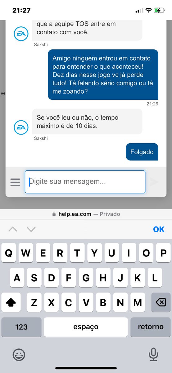 Jorge_bruno's tweet photo. @EAHelp é sério que é esse nível de atendimento que dão ? https://t.co/EEGrd04qB0