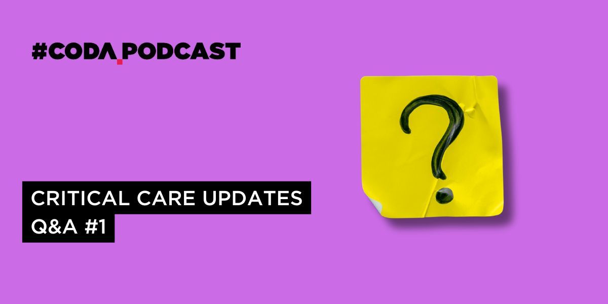 New #Codapodcast out now, 'Clinical Care Q&A' featuring Gemma Figtree, Mya Cubitt, and Greg Kelly.

🎧 Listen now: buff.ly/3UBUJ4b 

#Coda22 #ClinicalCare