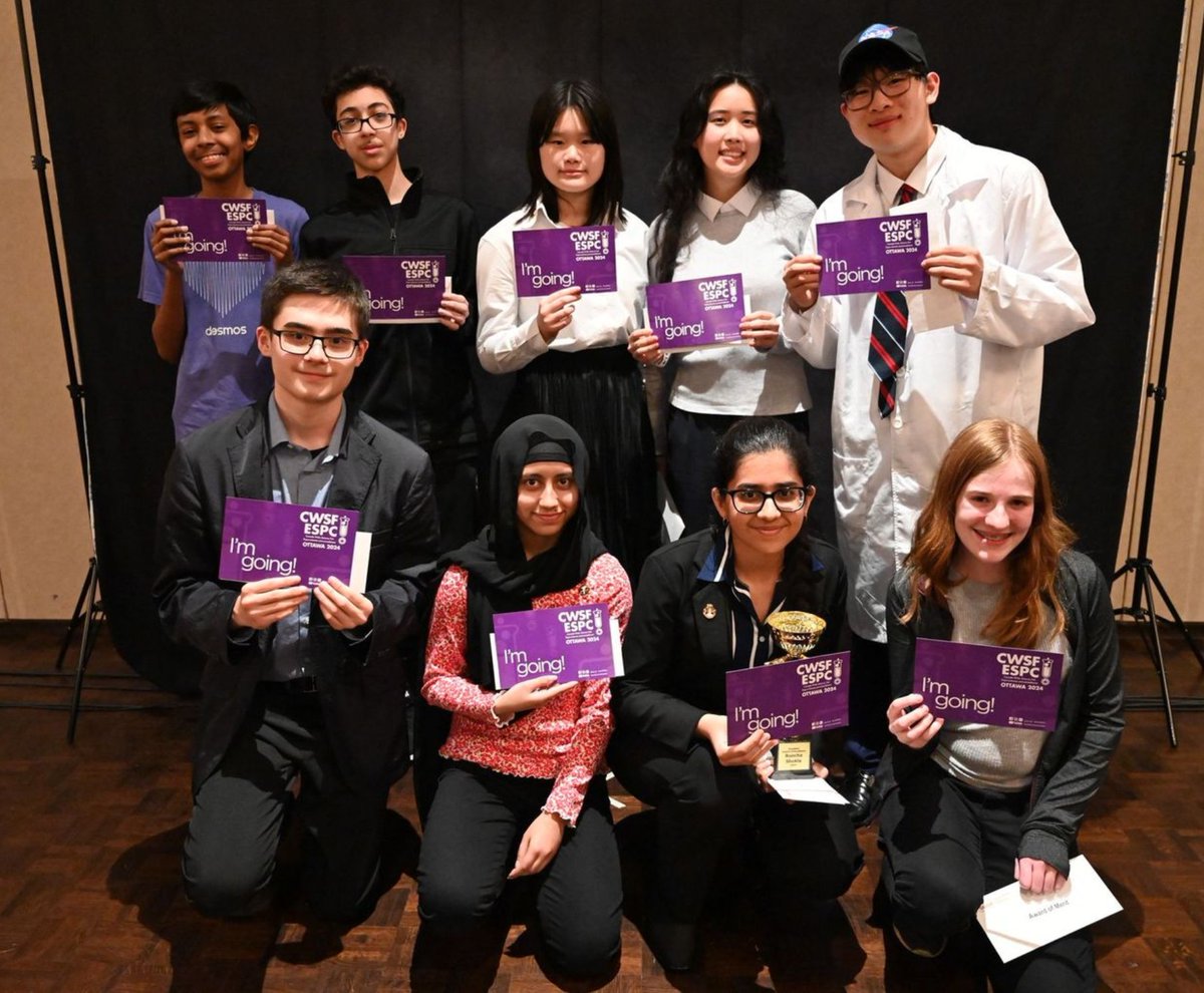 Introducing #TeamWWSEF2024, heading to the Canada-Wide Science Fair in May 2024! #CWSF2024 #youthscience #sciencefair #innovation #engineering #research
