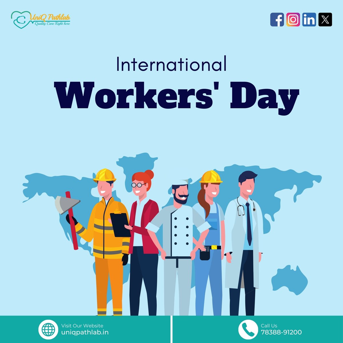 uniqpathlab's tweet photo. 🌟 Happy International Workers Day! 🌐 Today, we wish for a world where every worker is valued, respected, and provided with fair wages and safe working conditions. Let's strive for equality, justice, and prosperity for all! 💼✨ #WorkersDay #FairWages #SafeWorkingConditions https://t.co/p4angX47pD
