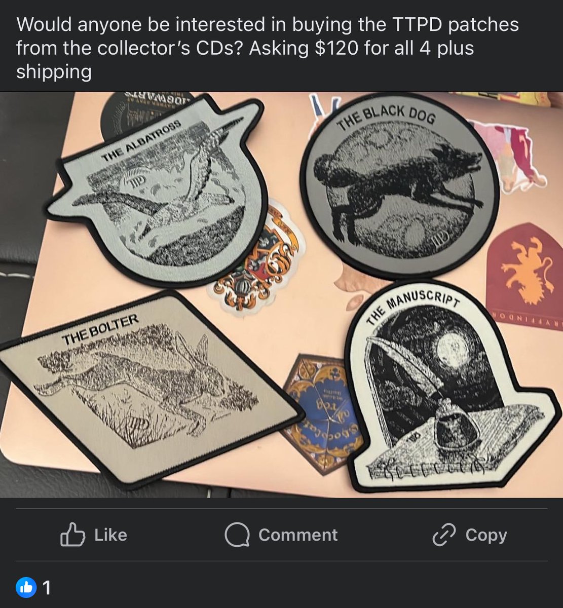 $120?? for 4 patches???? the 4 collectors cds combined were only $71.99 total without shipping and it came with so much stuff, y’all have lost your damn minds