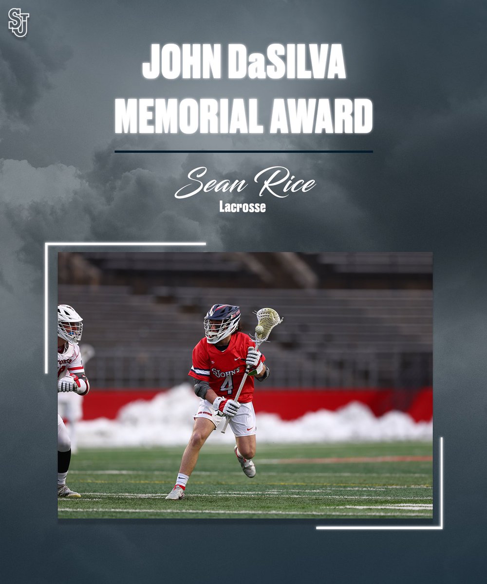 The John DaSilva Memorial Award is presented to a deserving student-athlete who exhibits courage, persistence and fortitude. This year’s award winner is Sean Rice. #SJUAwards24