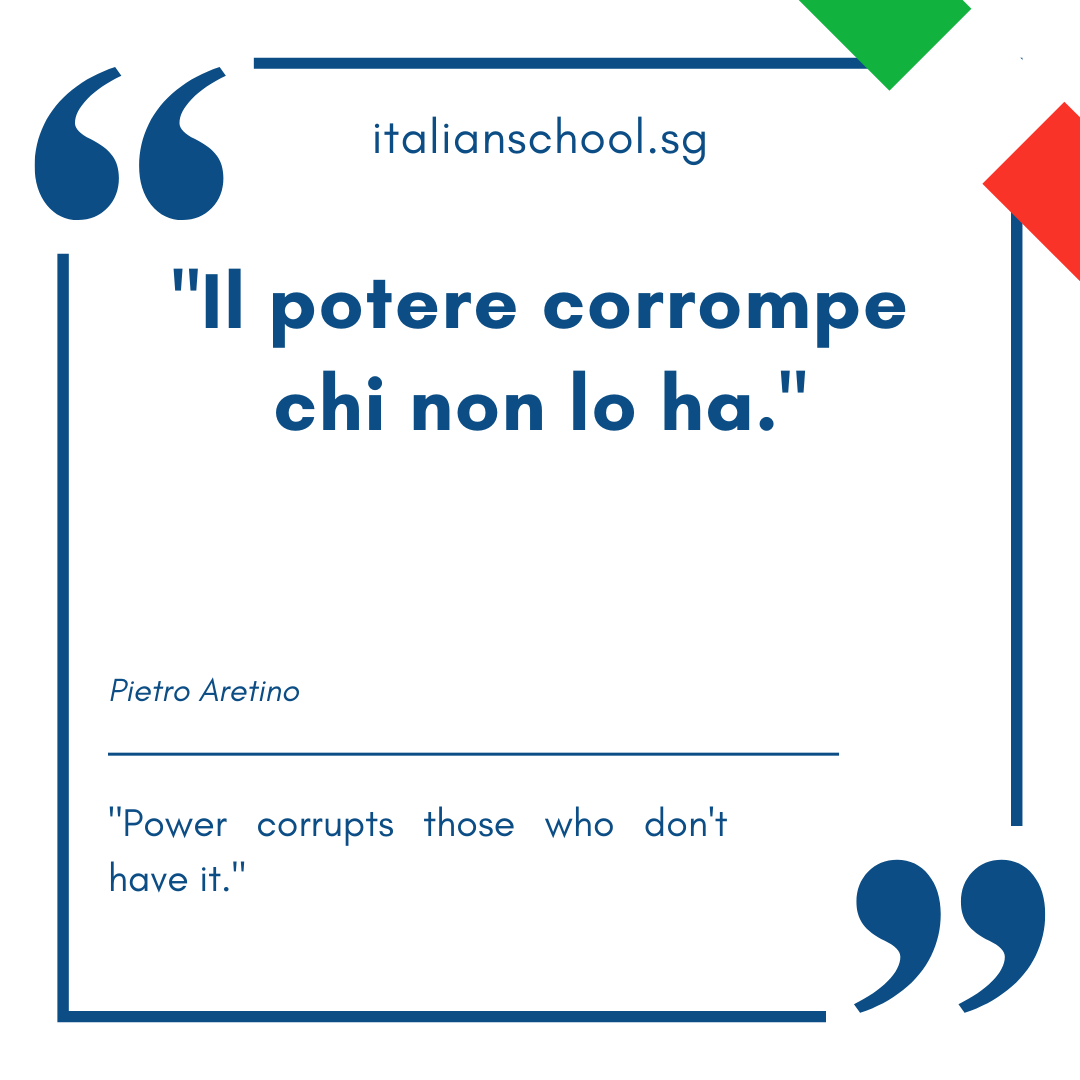 Italian quotes about power – “Il potere corrompe chi non lo ha.” dlvr.it/T6FL5Z #ItalianIdiomoftheDay #Vocabulary #italian #italianculture