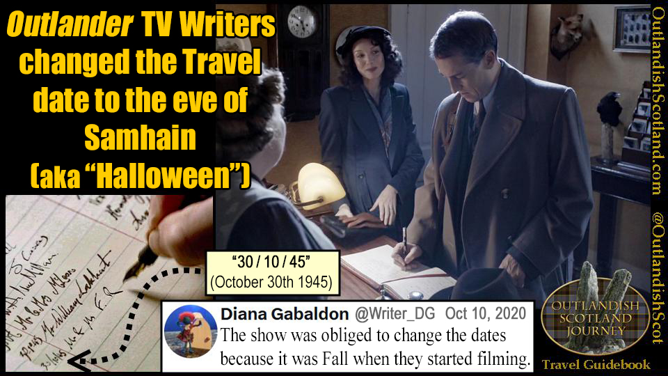 Another confusion arose when the #Outlander TV show had Frank & Claire arriving “Just nigh on Samhain.” Thanks to a query by @CaitMBHeughan, @Writer_DG provided the answer. #Beltane #MayDay