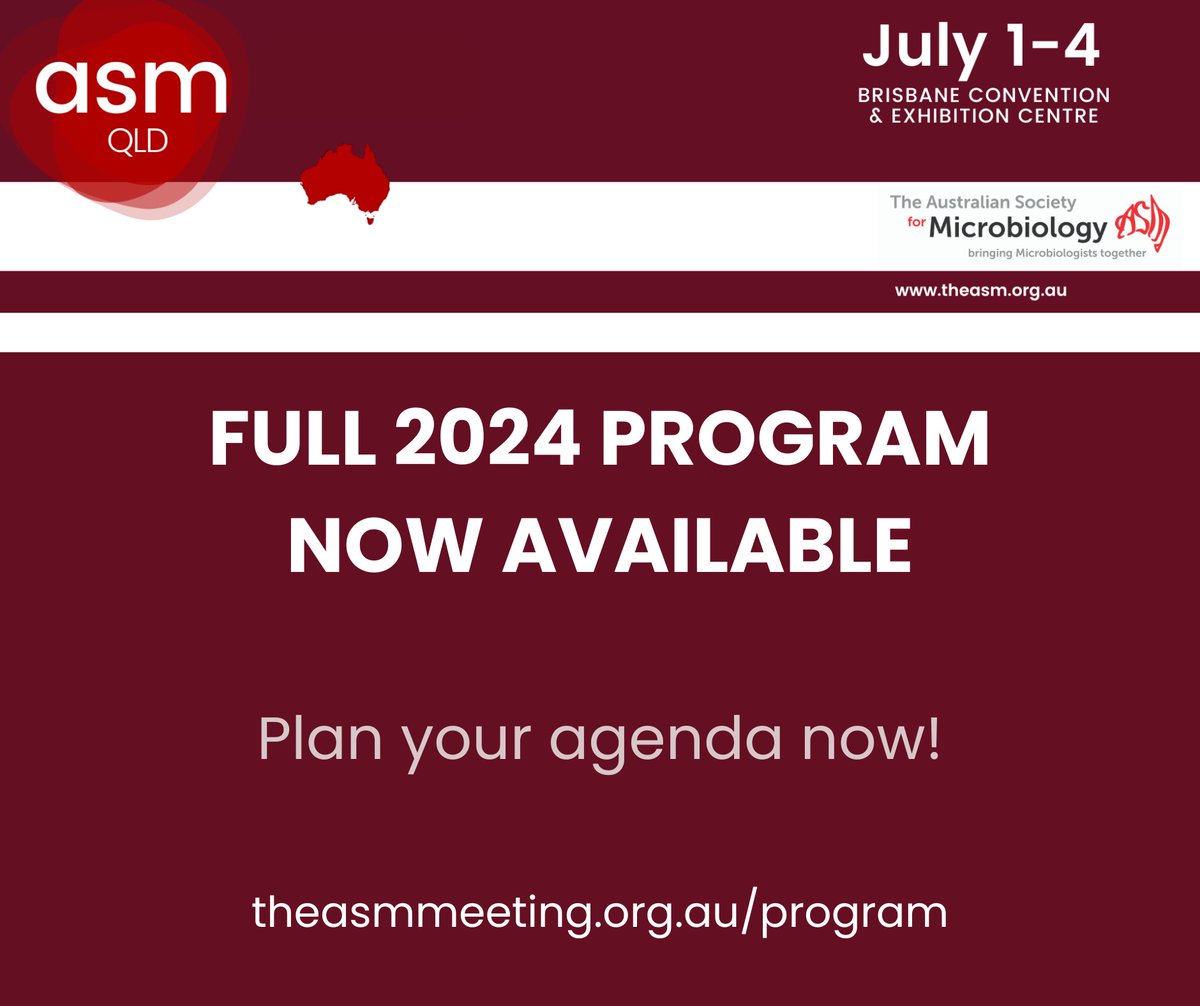 The full program for #ASM2024 in now online! theasmmeeting.org.au/full-program