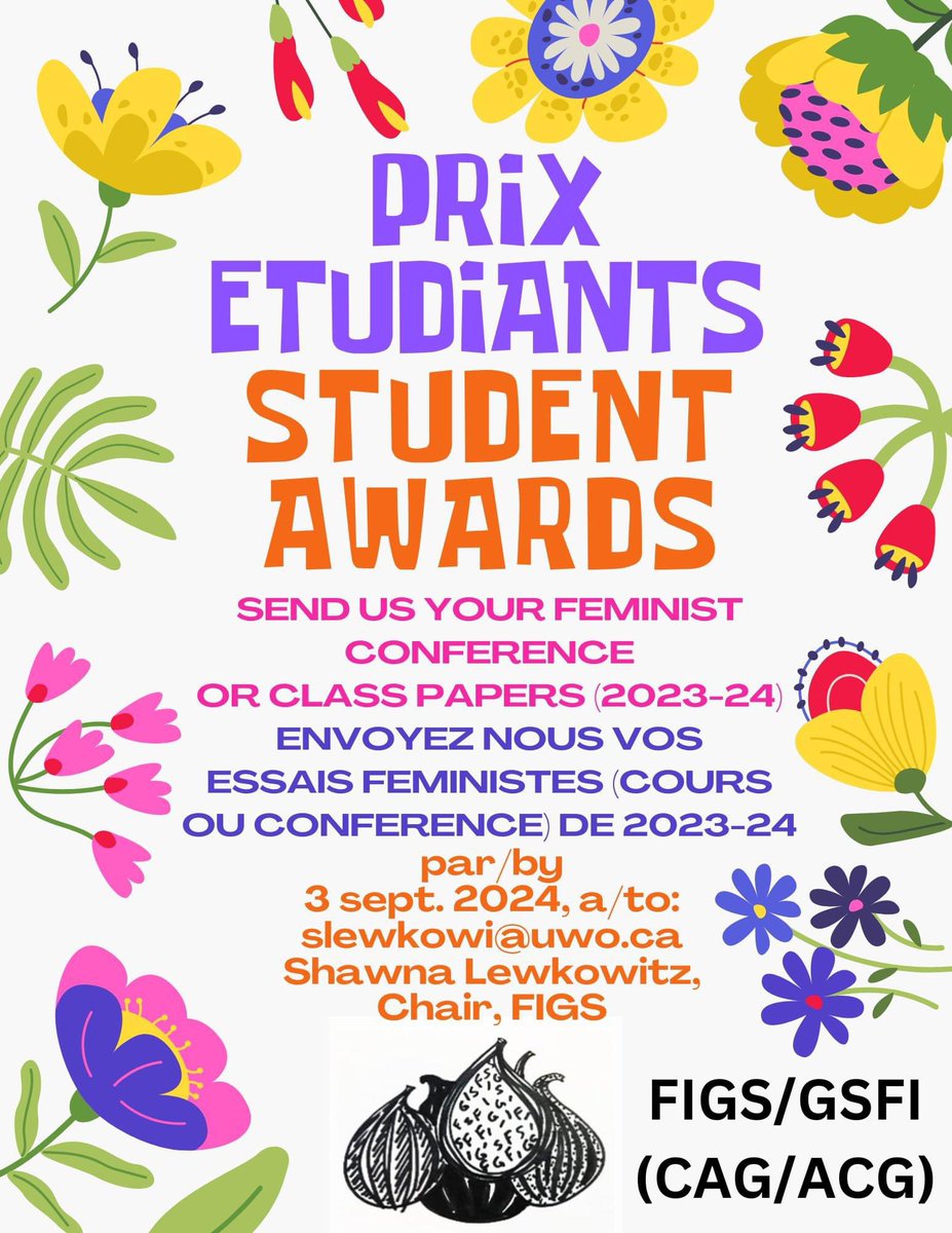 Students, recent grads, profs— the call is out 4 #feminist @CanGeographers @FIGSgeo paper award! We are now accepting papers from 2023-24 classes or conferences. No need to be a member to submit. Please share widely! CASH PRIZES! Send to Shawna Lewkowitz slewkowi@uwo.ca by Sept 3