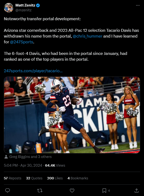 Huge!!!! What a big development for Arizona football. #beardown