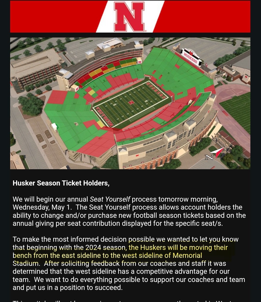 Unl Memorial Stadium Seating Chart Memorial Stadium, Lincoln