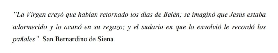 No puedo evitar recordar mi TFG (El Sexto Dolor de María: La iconografía de la Piedad en Sevilla) al leer este hilo y apuntar la interpretación de San Bernardino de Siena en el siglo XV sobre el tema de la Piedad: