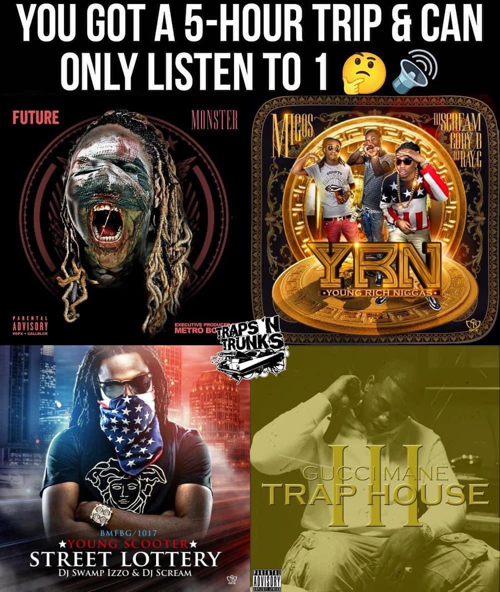 You got a 5-hour trip & can only listen to 1‼️🤔 Who would you pick?