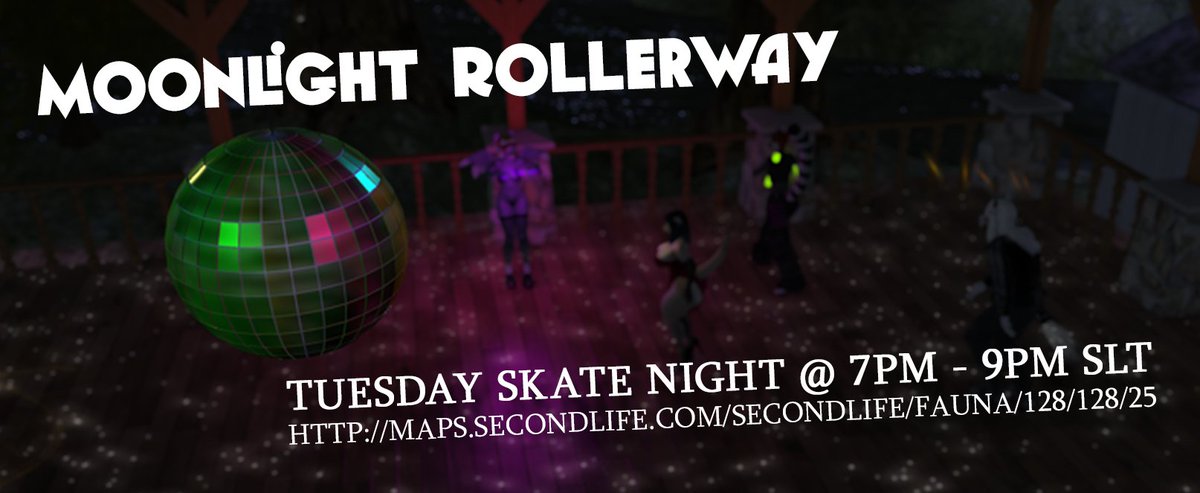 It's Skate Night! 7pm - 9pm SLT (PDT)

Our #RelayForLife donation goal is L$10k, and only when we hit goal the contest for BEST IN BUSINESS with a L$1,500 prize (Top 3) will begin!

Reminder: this is an ADULT event! We usually get nekkid!

maps.secondlife.com/secondlife/Fau…