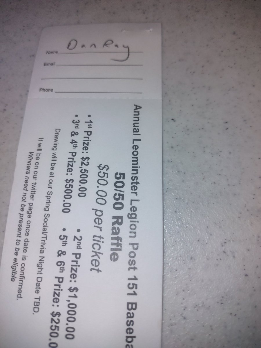 Post151Baseball's tweet photo. Leominster Legion baseball will be holding its annual raffle and trivia night on May 31st starting at 6:00 at the Leominster elks.  If interested feel free to reach out it's $20 to get in and if you are in our raffle entry is free.  Thanks
https://t.co/Q2R0G0Q1oE https://t.co/8HyxFLVgNh