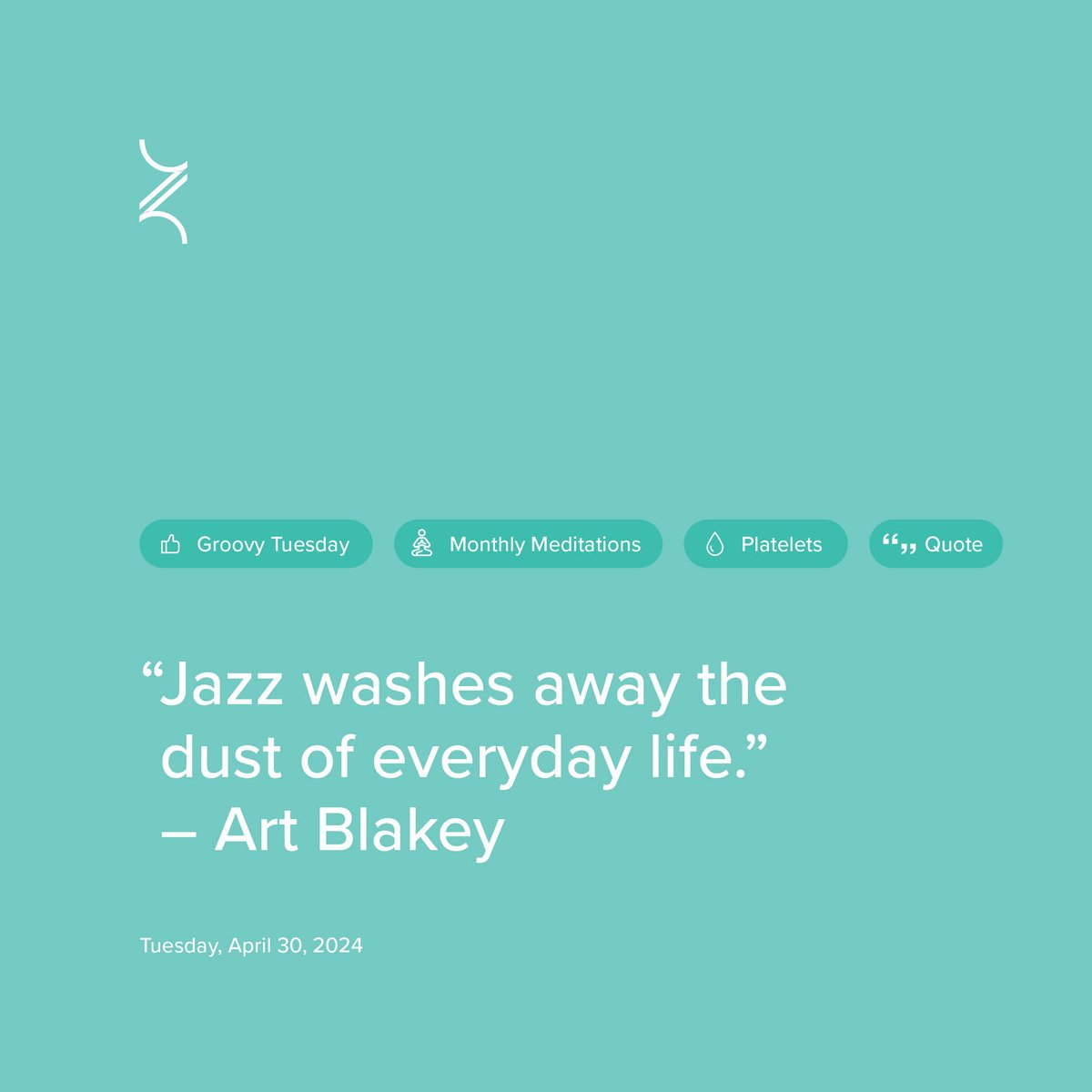 Your monthly meditation message to close out April 🧘‍♀️

#ArtBlakey #MusicLegends #GrooveMasters #TuesdayThoughts  #ClassicJazz #MeditationMessage #QuoteoftheDay #HealthyCoping #ZenHard #ZenHardNonprofit