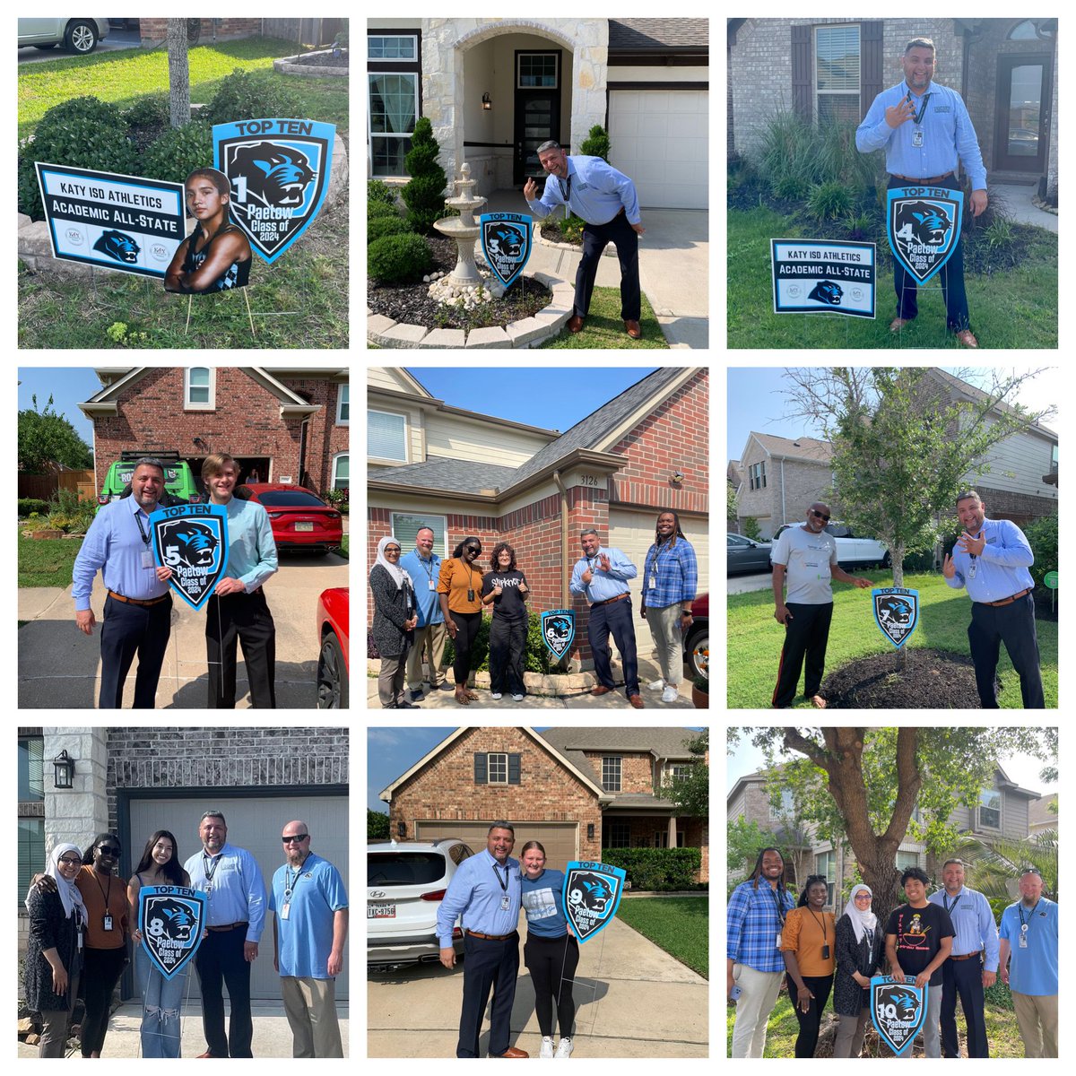 We had a great time surprising our top ten students with their yard sign this afternoon. We are so proud of thier amazing accomplishment and can’t wait to celebrate with them tomorrow! #PantherProud