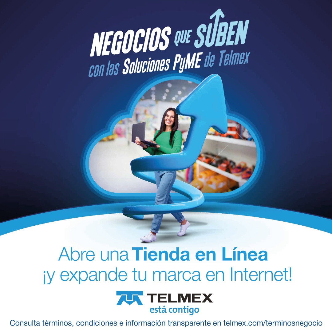 Telmex's tweet image. Llega a más clientes con tu #TiendaEnLínea y vende tus productos por Internet, además:

✅ Haz envío con las mejores tarifas 
✅ Acepta pagos con tarjetas bancarias

Conoce más aquí: sge.st/TiendaEnLineaFB
