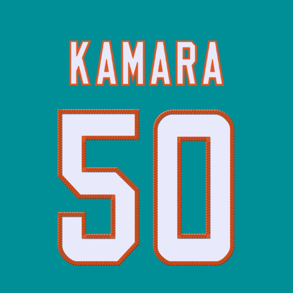 NFL Jersey Numbers (@nfl_jersey_num) on Twitter photo Miami Dolphins EDGE Mohamed Kamara (<a href="/mokamara42/">Mohamed Kamara</a>) is wearing number 50. Last assigned to Calvin Munson. #GoFins Miami Dolphins EDGE Mohamed Kamara (<a href="/mokamara42/">Mohamed Kamara</a>) is wearing number 50. Last assigned to Calvin Munson. #GoFins