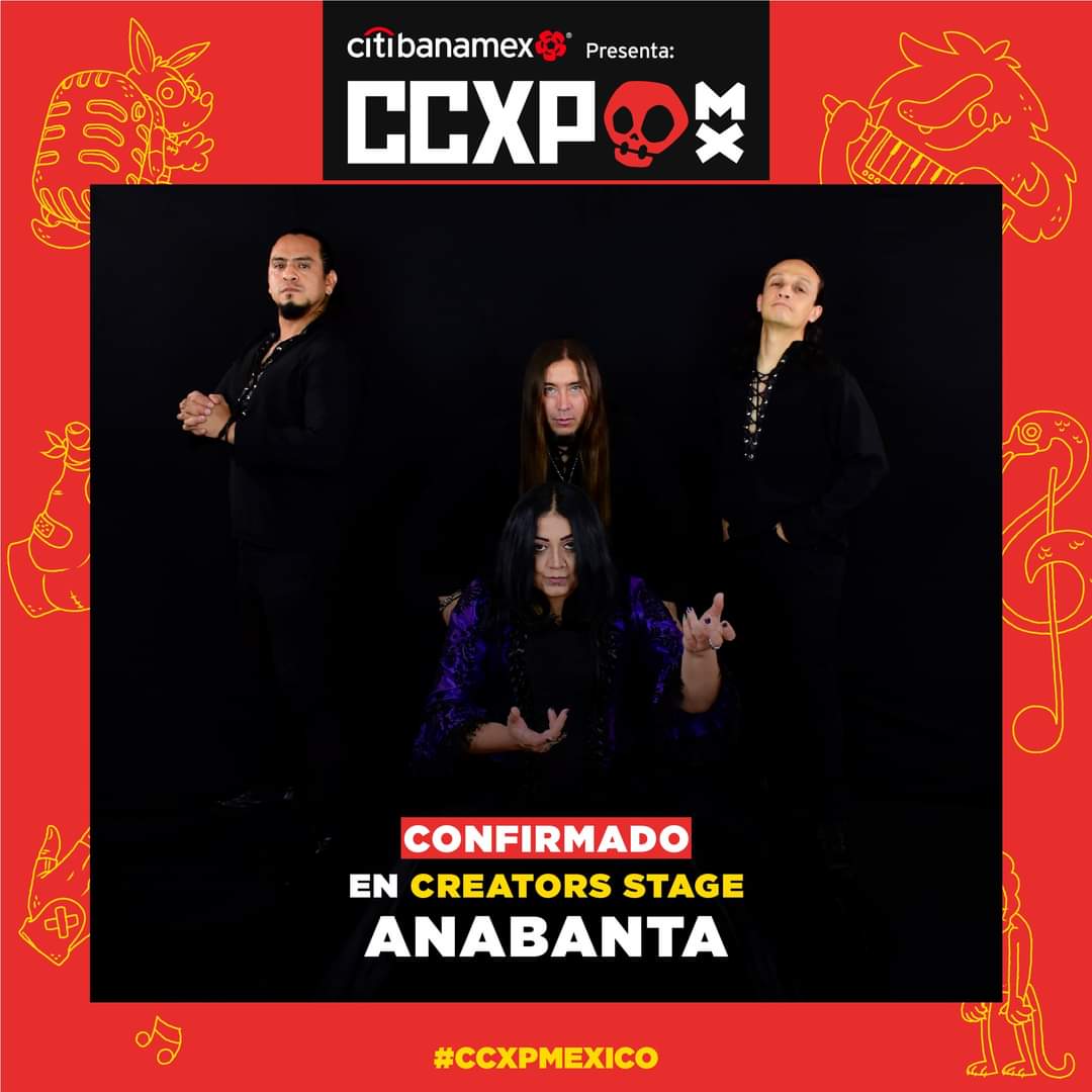 ¿Le van a caer o qué bandita  metalera? 
La oscuridad se apodera de #CCXPMexico con Anabanta. 🤘🤘🤘

El #CCXPVerso tendrá la presencia de la banda gótica mexicana 
🎟️Consigue tu acceso a un mundo épico aquí: ccxp.mx/boletos

 CCXP  México