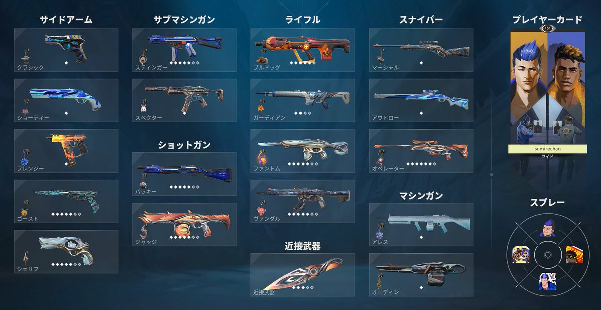 my blue and orange skin collections!😄🧡💙🧡💙