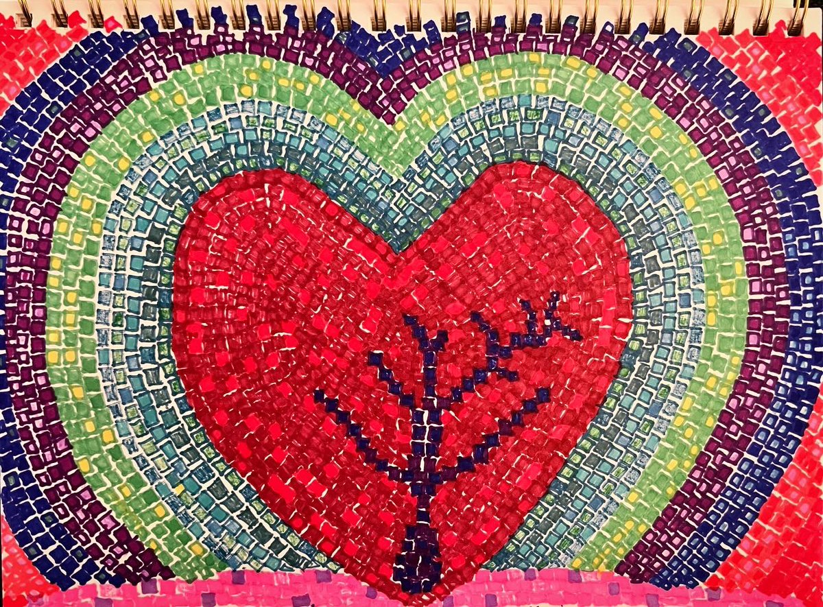 Heart Mosaic ❤️ #drawing