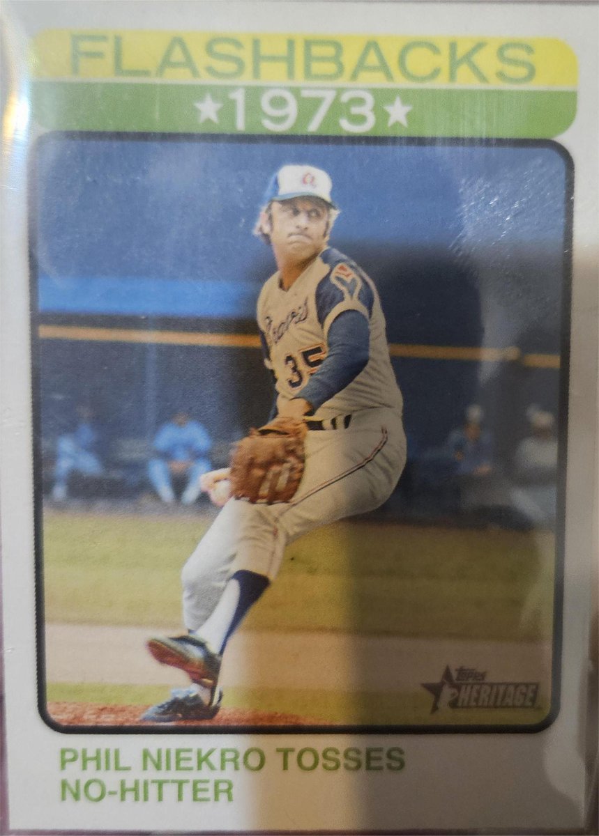 Phil Niekro card of the day. 2022 Topps Heritage Baseball Flashbacks BF-3. All cards are from my personal collection. #philniekro #topps #baseballcards #braves #hof