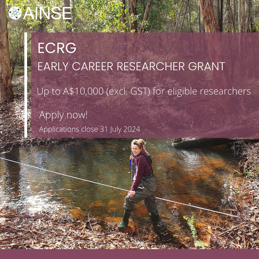 Applications are NOW OPEN for the 2024 AINSE Early Career Researcher Grants (ECRG): a one-time grant of up to A$10,000 available to #postdoc ECRs, from @AINSE_Ltd’s Aus. 🇦🇺and New Zealand 🇳🇿 Member Institutions, collaborating with @ANSTO. Apply by July 31: ainse.edu.au/ecrg/