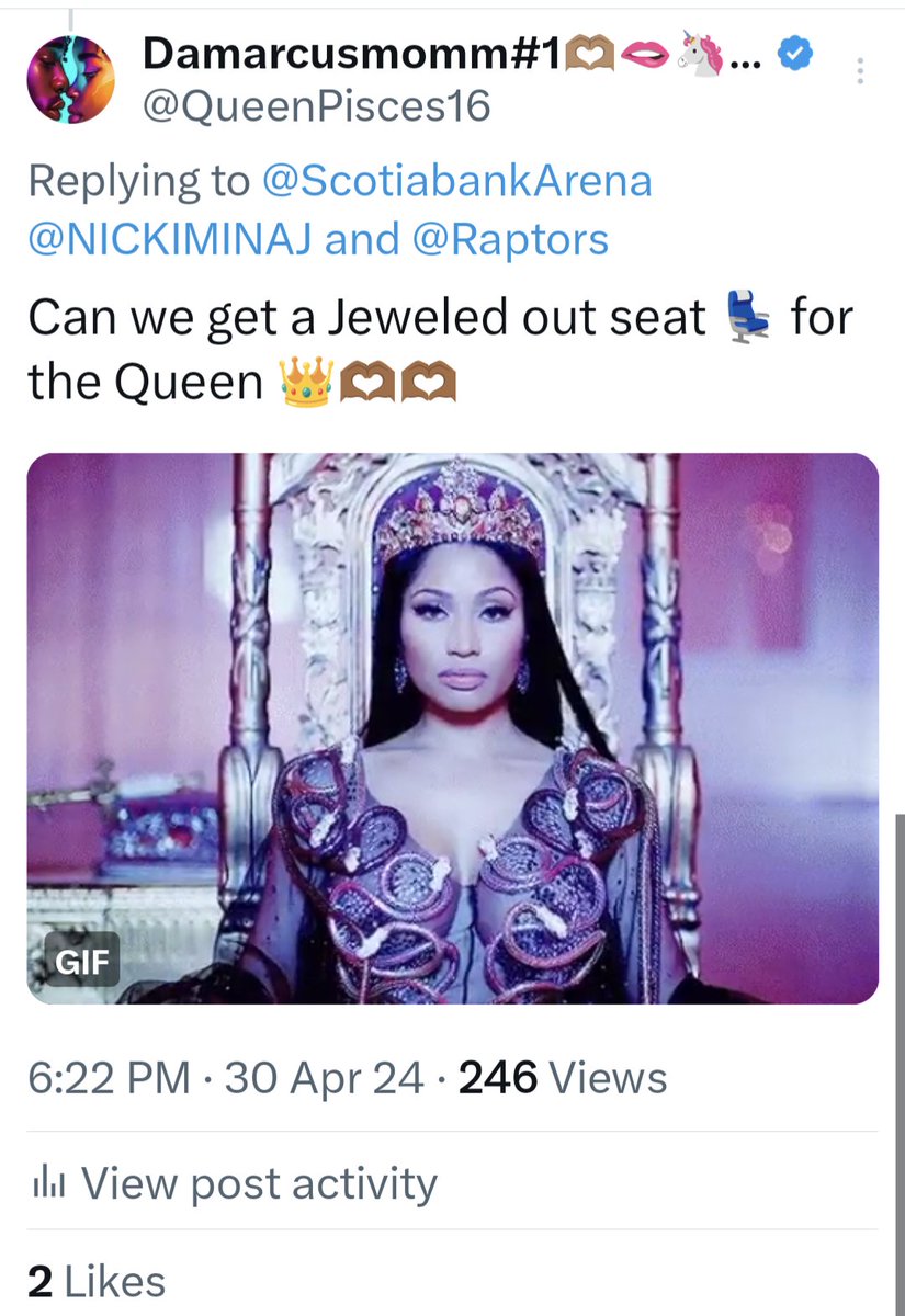 @ScotiabankArena @NICKIMINAJ Thank you 🫶🏾🫶🏾