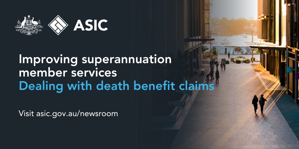 ASIC is calling on superannuation trustees to urgently consider whether their arrangements for dealing with death benefit claims are fit for purpose bit.ly/3UmKXSn
