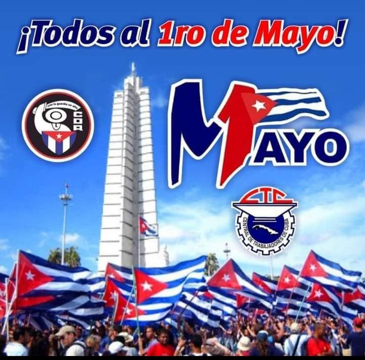 Todos al desfile,este 1 de Mayo aqui no hay marcha atrás.sigamos en la construcción de nuestro socialismo Próspero y Sostenible #PalmaSoriano,#HeroesdelMoncada.#MININTCuba